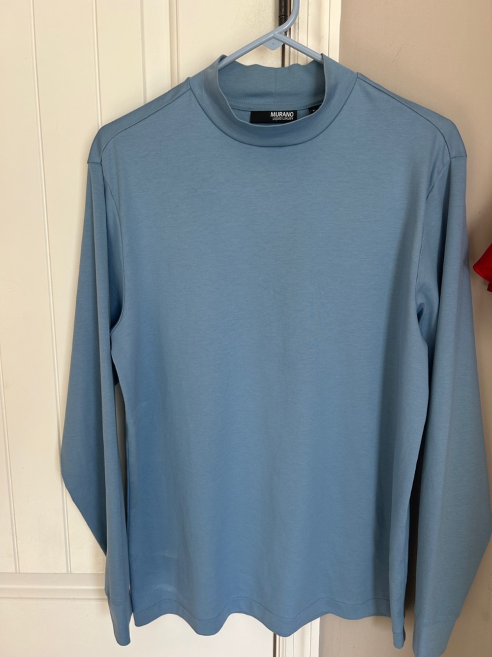 Murano Liquid Luxury Men's Sky Blue Long-Sleeve Crewneck Tee 100% cotton